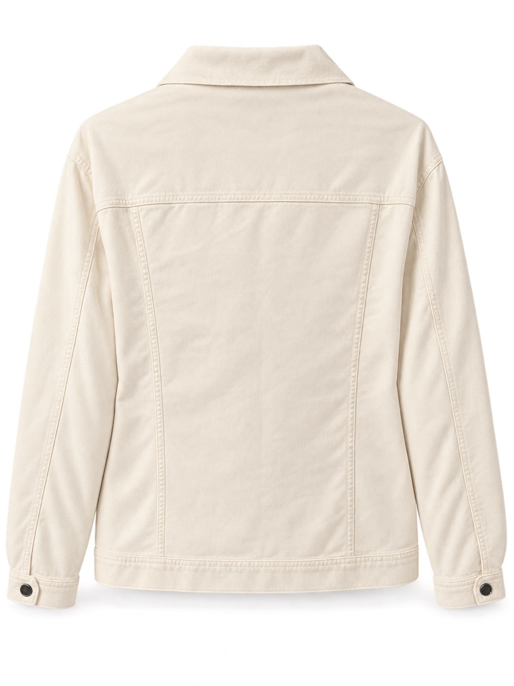 Nina Leonard Ivory Stretch Denim Jacket 2X Plus Size Button Front - Picture 4 of 4